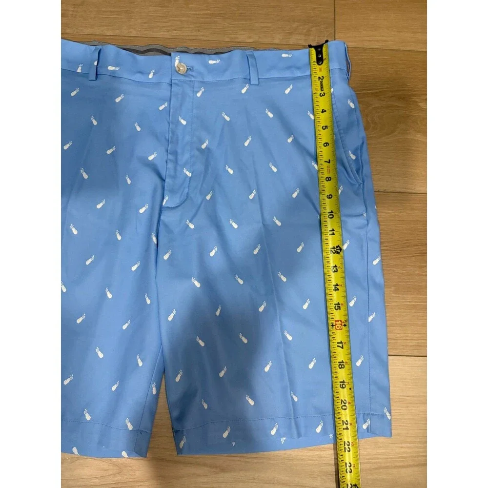 Walter Hagen 11 Majors Golf Shorts Mens 40 Blue Beverage Print 100% Polyester